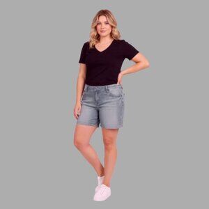 Venezia From Lane Bryant Mid Rise Stretch Denim Shorts 28